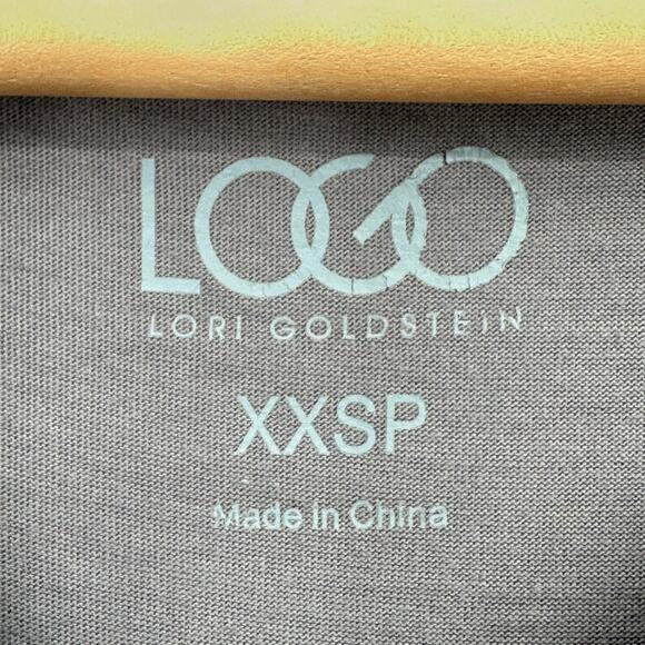 LOGO by Lori Goldstein Gray Jersey Tunic w/ Layered Satin Chiffon Hem 2XSP - Picture 7 of 10